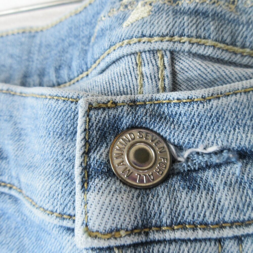 7 For All Mankind Josephina Skinny Boyfriend Jeans Size 26 Light Wash - Picture 3 of 16
